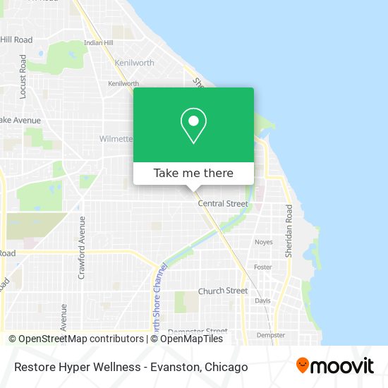 Mapa de Restore Hyper Wellness - Evanston