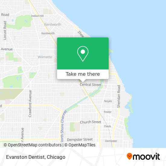 Mapa de Evanston Dentist