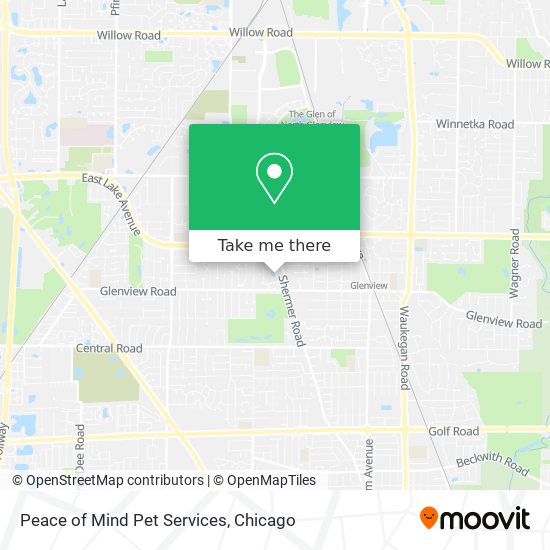 Peace of Mind Pet Services map