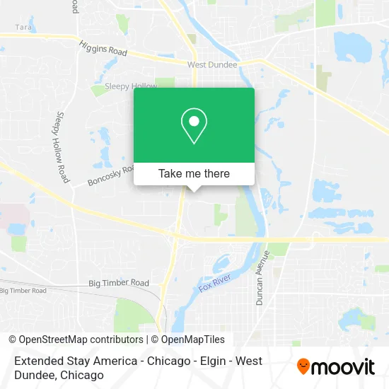Mapa de Extended Stay America - Chicago - Elgin - West Dundee