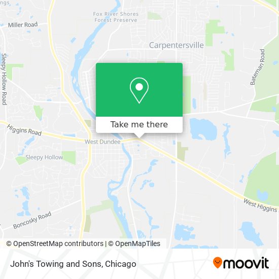 John's Towing and Sons map