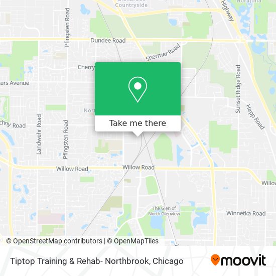 Tiptop Training & Rehab- Northbrook map