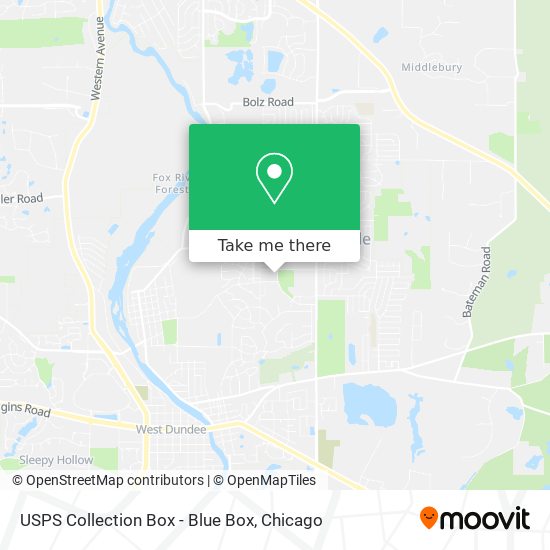 USPS Collection Box - Blue Box map