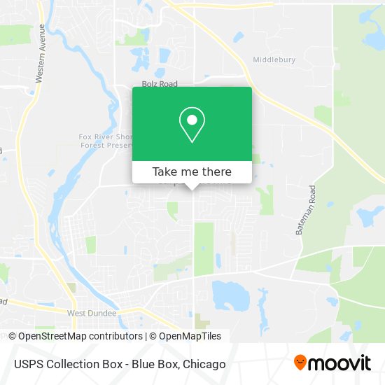 Mapa de USPS Collection Box - Blue Box