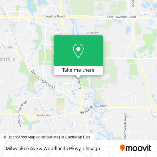 Milwaukee Ave & Woodlands Pkwy map