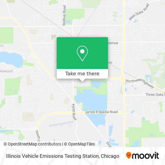 Illinois Vehicle Emissions Testing Station map