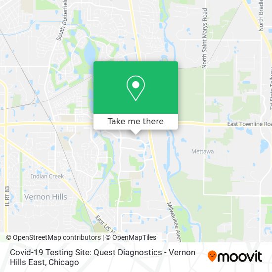Covid-19 Testing Site: Quest Diagnostics - Vernon Hills East map