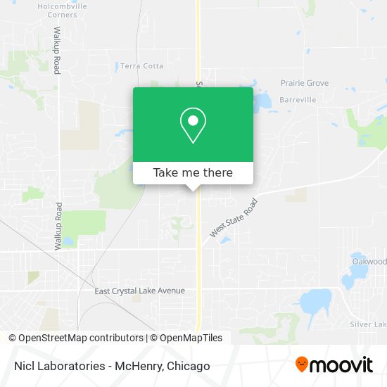 Nicl Laboratories - McHenry map