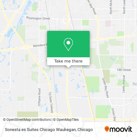 Sonesta es Suites Chicago Waukegan map
