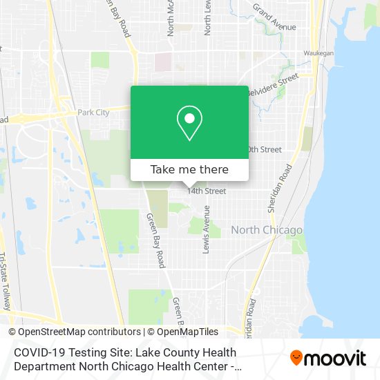 COVID-19 Testing Site: Lake County Health Department North Chicago Health Center - Respiratory Illn map