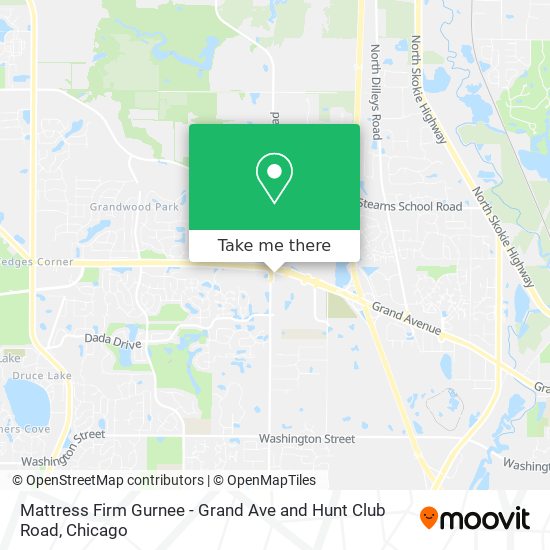 Mattress Firm Gurnee - Grand Ave and Hunt Club Road map