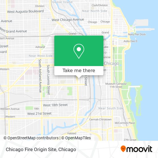 Mapa de Chicago Fire Origin Site