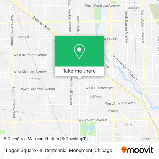 Logan Square - IL Centennial Monument map