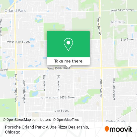 Porsche Orland Park: A Joe Rizza Dealership map