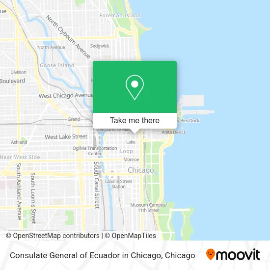 Consulate General of Ecuador in Chicago map