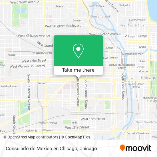 Mapa de Consulado de Mexico en Chicago