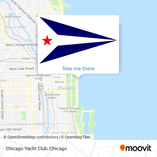 Chicago Yacht Club map