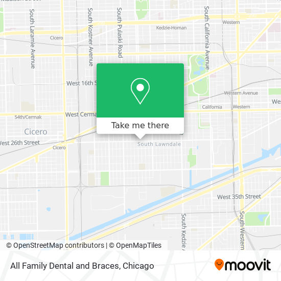All Family Dental and Braces map