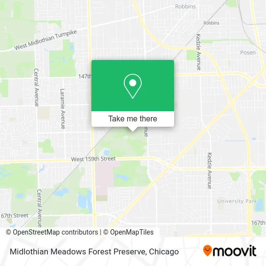 Midlothian Meadows Forest Preserve map