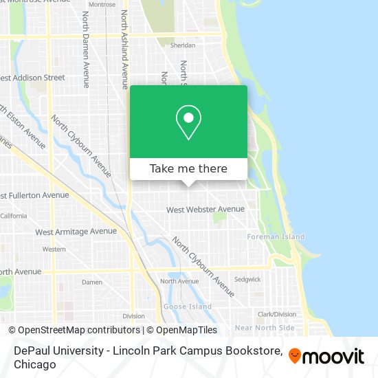 Mapa de DePaul University - Lincoln Park Campus Bookstore
