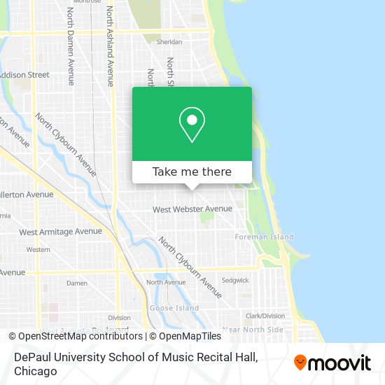 DePaul University School of Music Recital Hall map