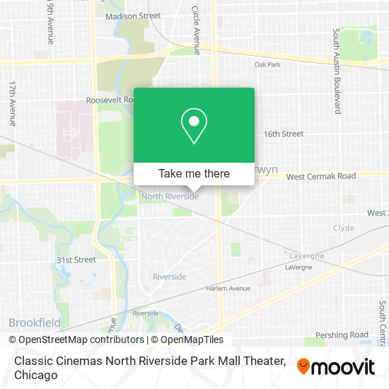 Classic Cinemas North Riverside Park Mall Theater map