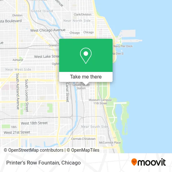 Printer's Row Fountain map