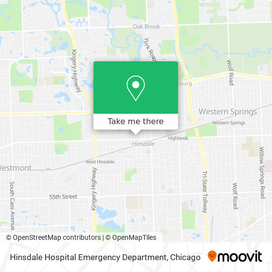 Mapa de Hinsdale Hospital Emergency Department