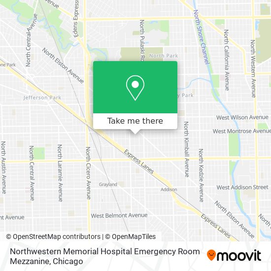 Mapa de Northwestern Memorial Hospital Emergency Room Mezzanine