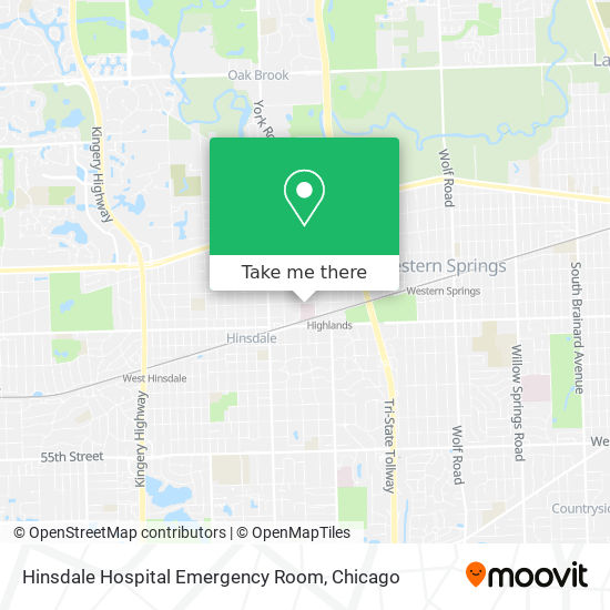 Mapa de Hinsdale Hospital Emergency Room
