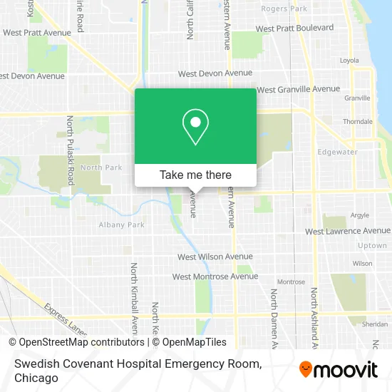 Mapa de Swedish Covenant Hospital Emergency Room