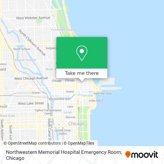 Mapa de Northwestern Memorial Hospital Emergency Room
