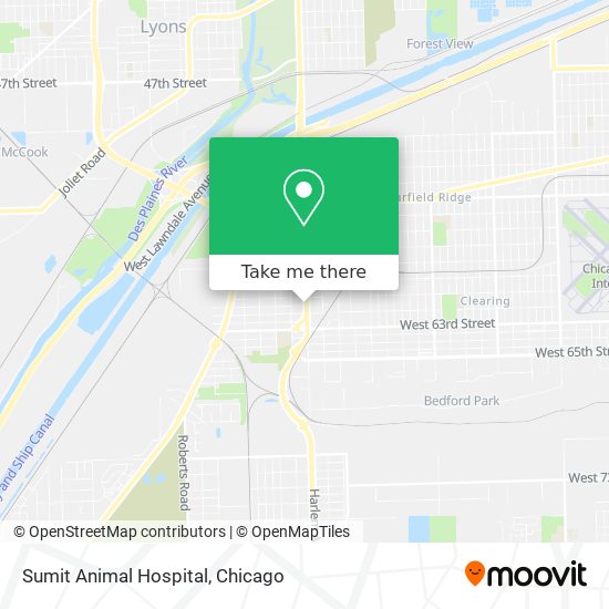 How to get to Sumit Animal Hospital in Summit by Bus, Train or Chicago 'L'?