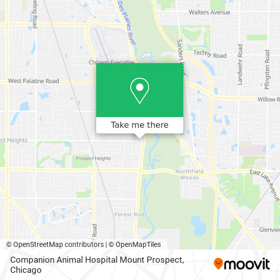 Companion Animal Hospital Mount Prospect map