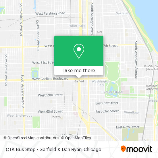 CTA Bus Stop - Garfield & Dan Ryan map