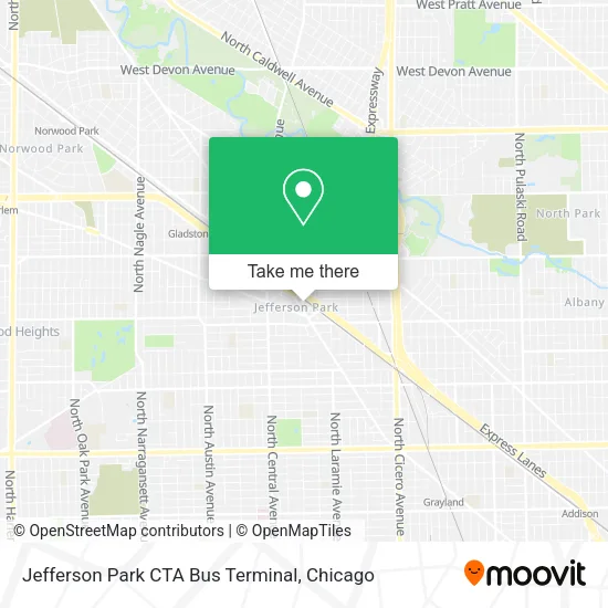 Jefferson Park CTA Bus Terminal map