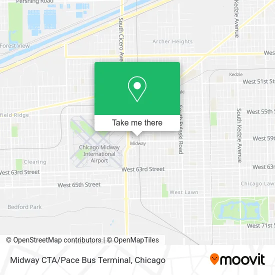 Midway CTA/Pace Bus Terminal map