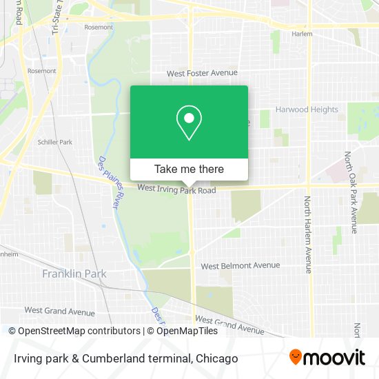 Irving park & Cumberland terminal map