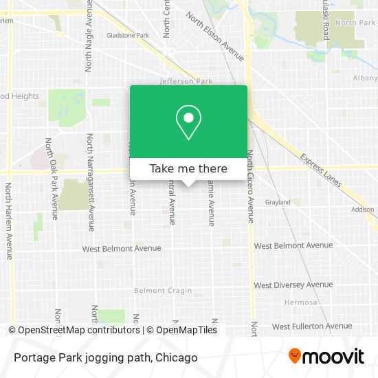 Mapa de Portage Park jogging path