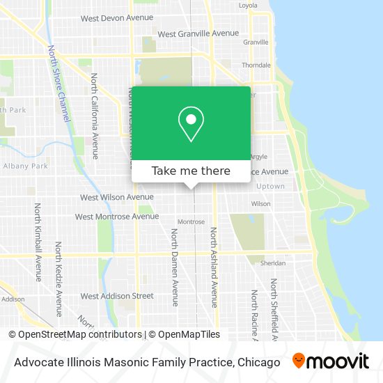 Mapa de Advocate Illinois Masonic Family Practice