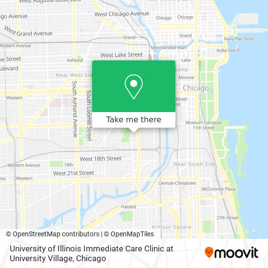 University of Illinois Immediate Care Clinic at University Village map
