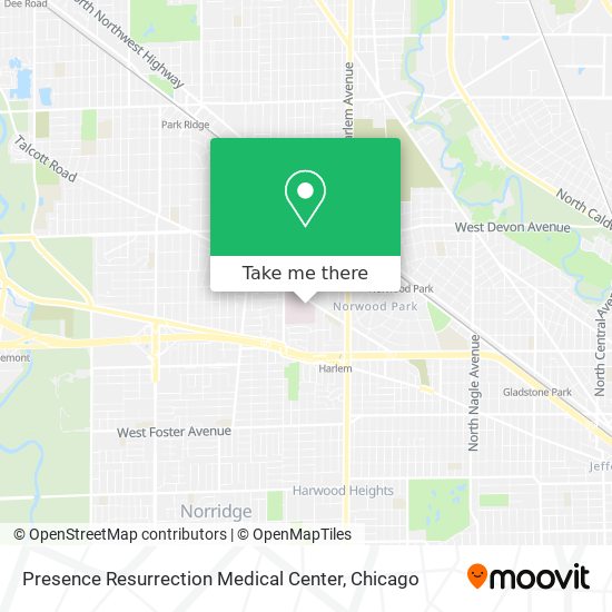 Mapa de Presence Resurrection Medical Center