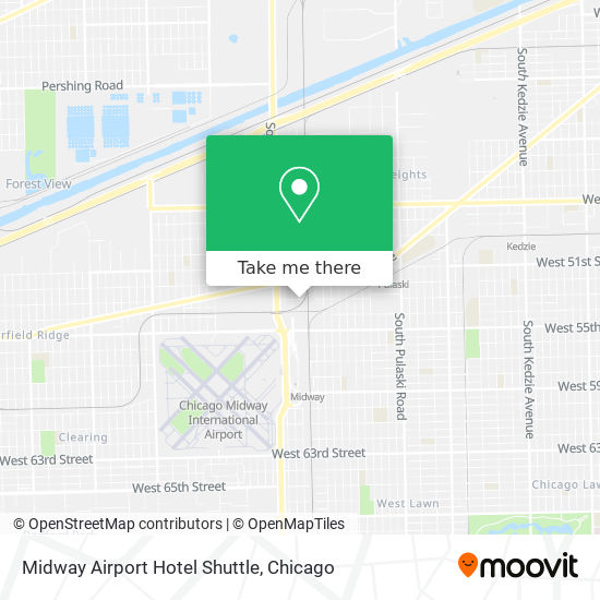 Mapa de Midway Airport Hotel Shuttle