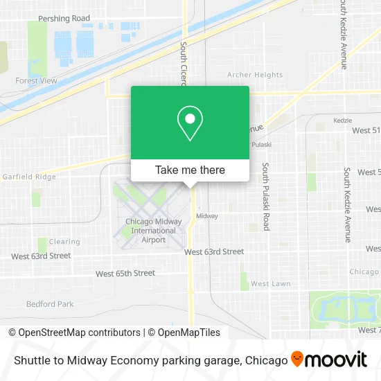 Shuttle to Midway Economy parking garage map