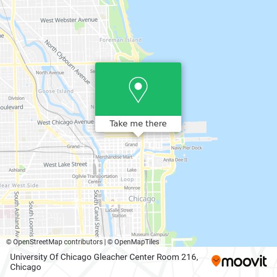 University Of Chicago Gleacher Center Room 216 map