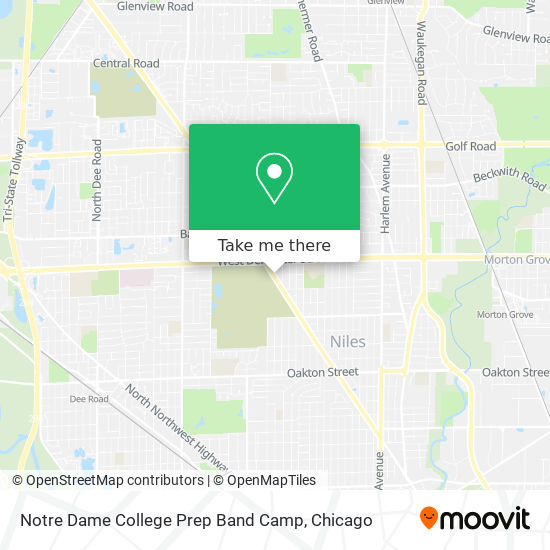 Notre Dame College Prep Band Camp map