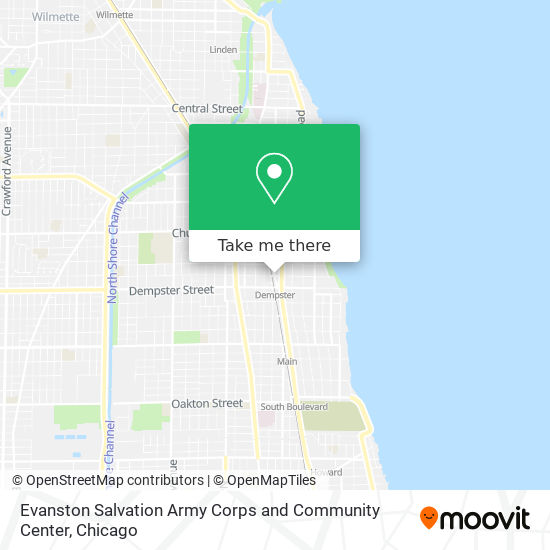 Evanston Salvation Army Corps and Community Center map