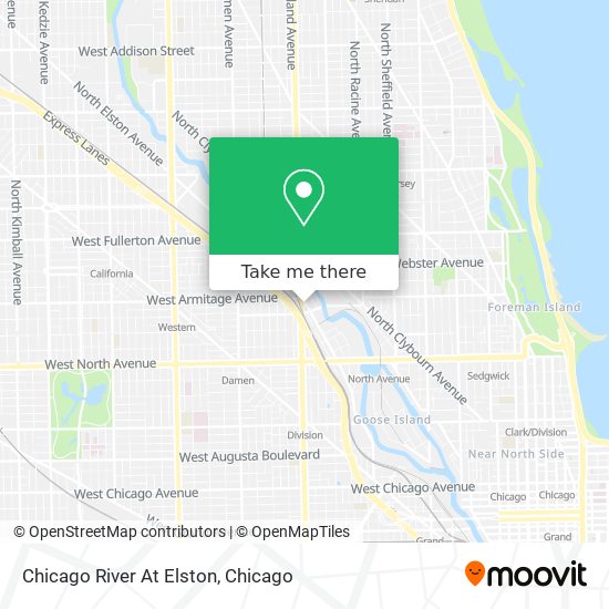 Chicago River At Elston map