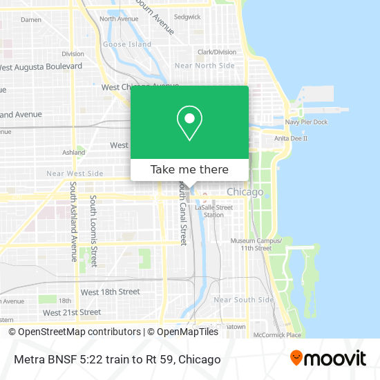 Mapa de Metra BNSF 5:22 train to Rt 59