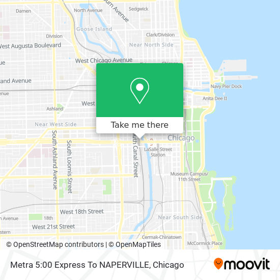 Mapa de Metra 5:00 Express To NAPERVILLE